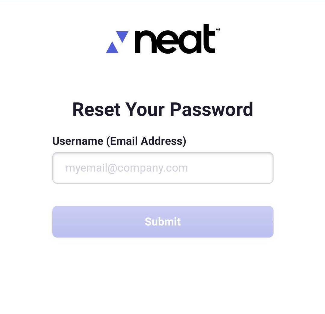 Neat Mobile App Password / Reset Password Neat HelpCenter